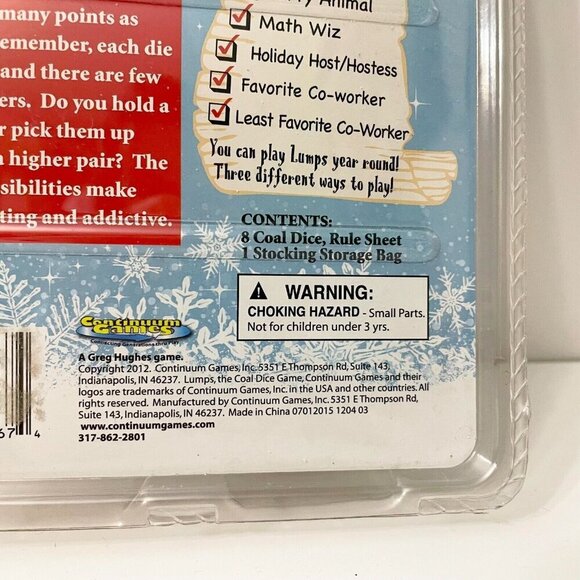 Lumps Coal Dice Game Family Party Travel Zip Stocking 8 Dice - Picture 6 of 15